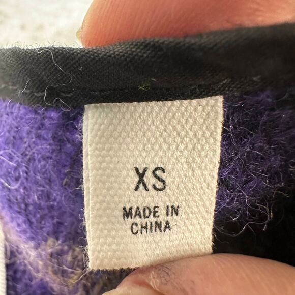 Aritzia Wilfred Free Plaid River Jacket Womens XS Purple Brown Check Button Down - Picture 11 of 13